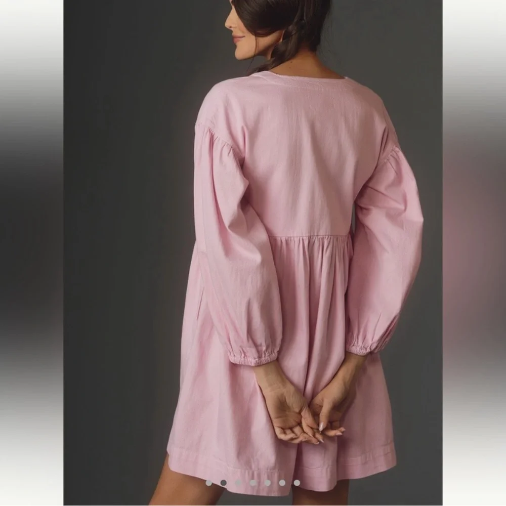 NWOT By Anthropologie Square Neck Babydoll Dress - Picture 3 of 8